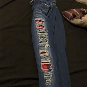 Jeans with color patches